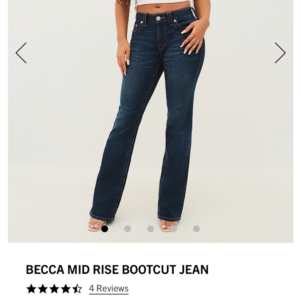 True religion jeans, size 28 Becca mid rise boot cut 28